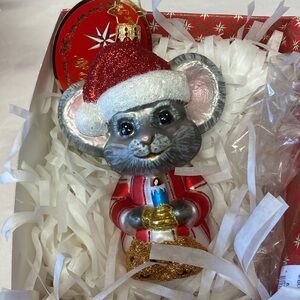 Christopher Radko Christmas Mouse Ornament